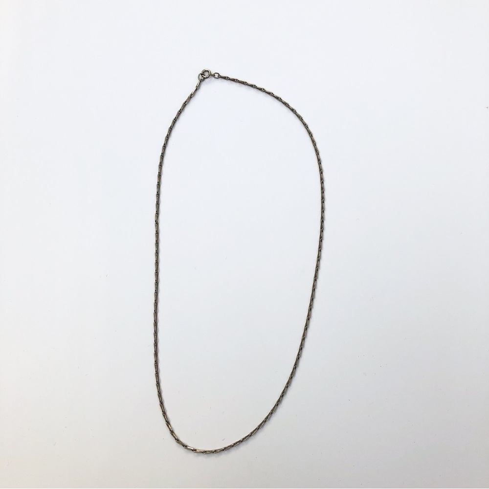 Thin anchor chain/ long link necklace in silver